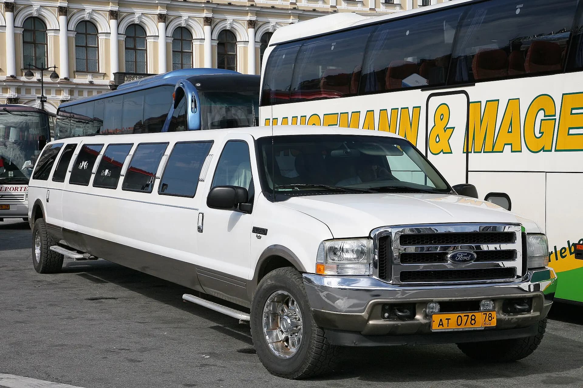 Black stretch limousine representing special-event vehicle capacity.